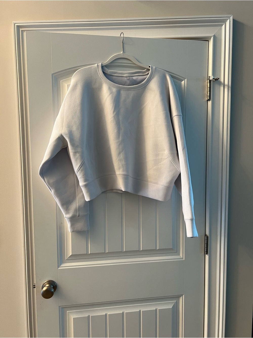 Cropped Boxy Crewneck Sweatshirt - White